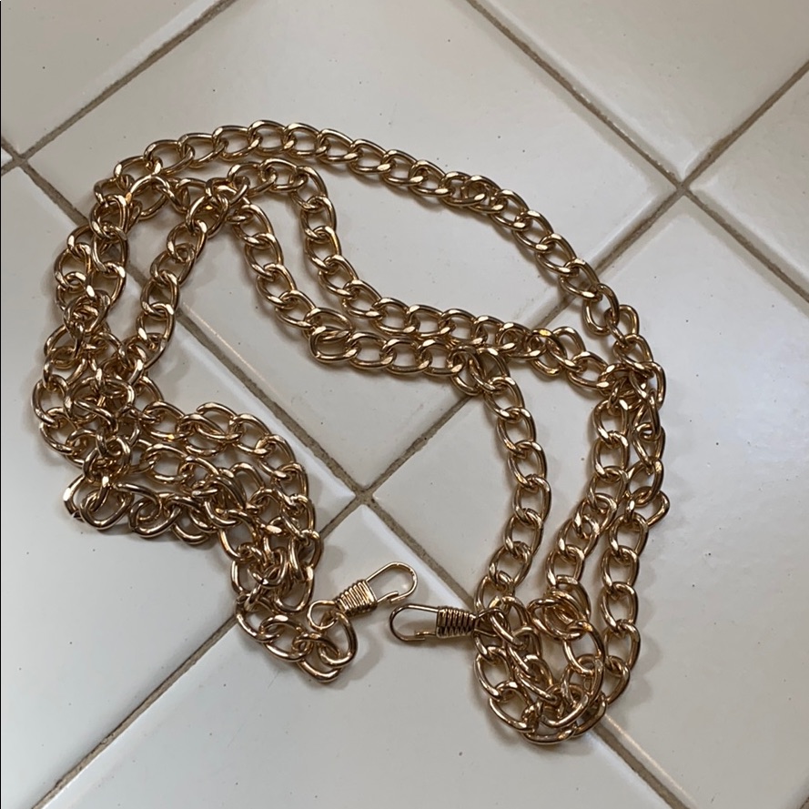 Gold Tone Chain Bag Strap 48”